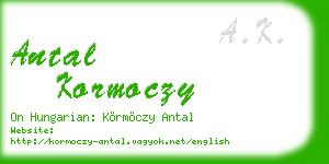 antal kormoczy business card