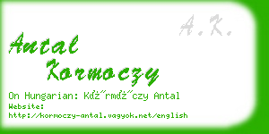 antal kormoczy business card